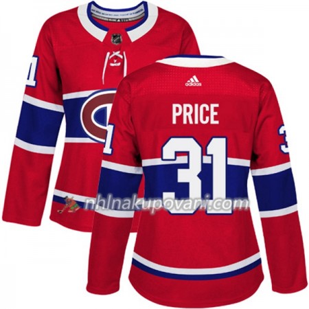Montreal Canadiens Dresy Carey Price 31 Červená 2017-2018 Adidas Authentic - Dámské